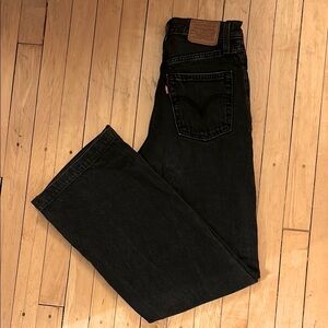 Levi's Black Ribcage Wideleg Jeans